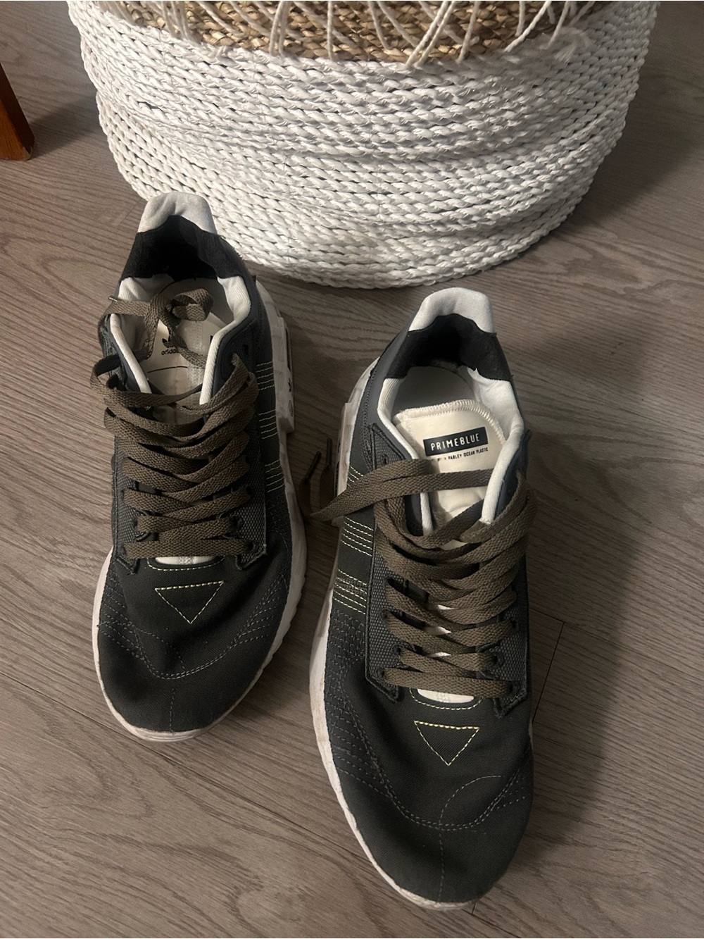 adidas Olive and Black Primeblue Lace-Up Sneakers